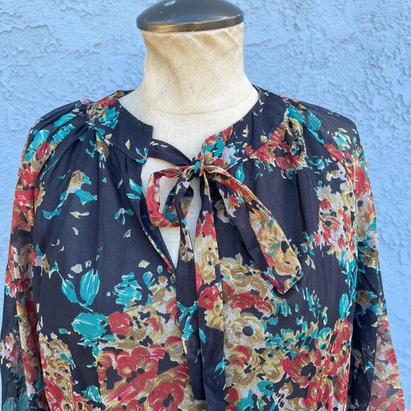 70s Floral Dress in Size 12 Floral bow Retro Clothing twee - Picture 9 of 9
